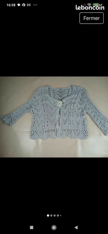 Gilet Long Cardigan Patrice Bréal – Bordeaux – Taille 42 – Neuf Avec étiquettes