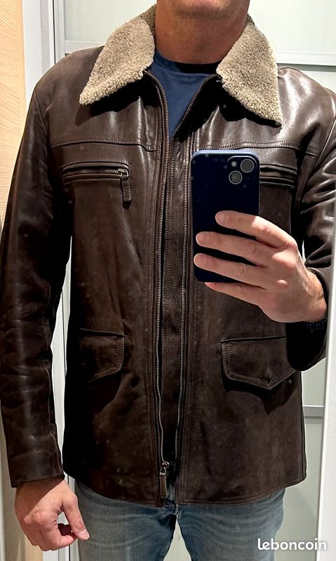 Veste cuir aviateur ARMANI (image 2)