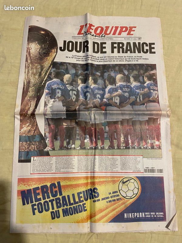 Journaux Coupe du monde 1998 Victoire Équipe de France (image 6)