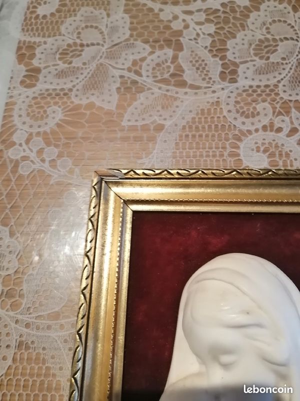 Cadre en stuc représentant vierge et l enfant en marbre (image 4)