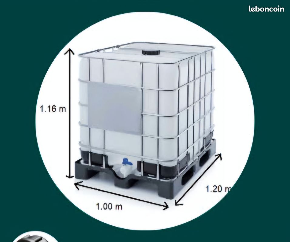 💧 Cuve IBC / GRV 1000 tonne à eau L – Récupérateur d’eau de pluie prêt à l’emploi 💧 (image 4)