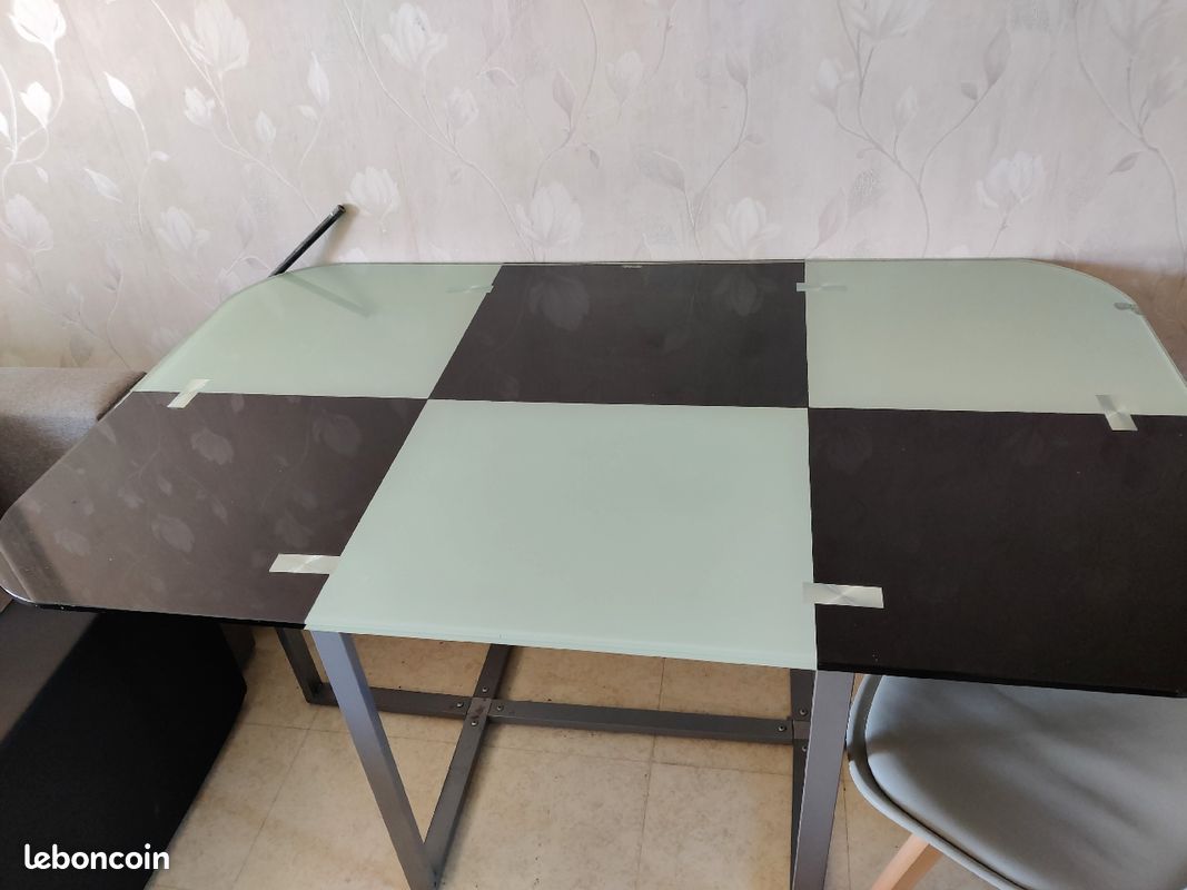Table de salle à manger 6 personnes en verre trempé (image 3)