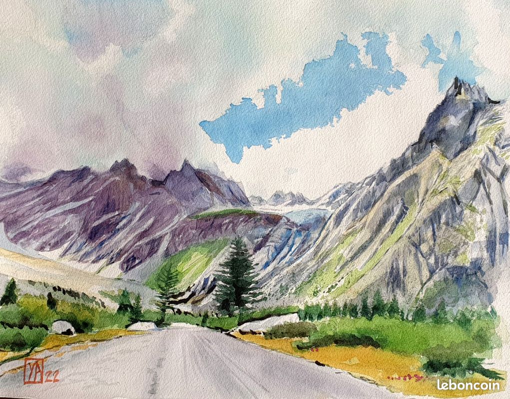 Peintures aquarelle montagne (image 7)