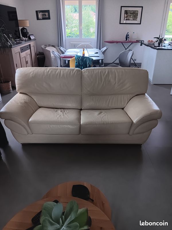 Canapé et 2 fauteuils cuir (image 1)