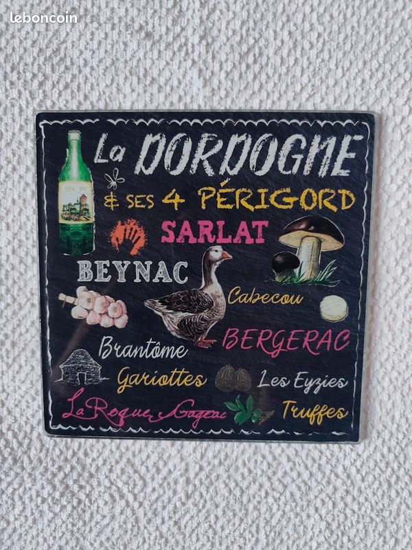 Joli Dessous de Plat Neuf "La Dordogne & ses 4 Périgord" (20x20 cm) (image 5)