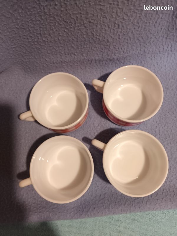 Lot de 4 tasses arcopal décor Vichy (image 3)