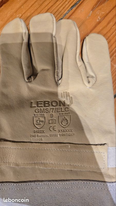 Gants cuir lebon elec T9 (image 2)