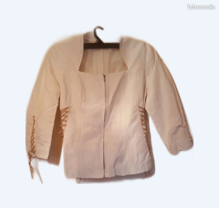 Tailleur Jacqueline Riu Occasion Très Bon état - Taille 38 (blanc Cassé & Rose)