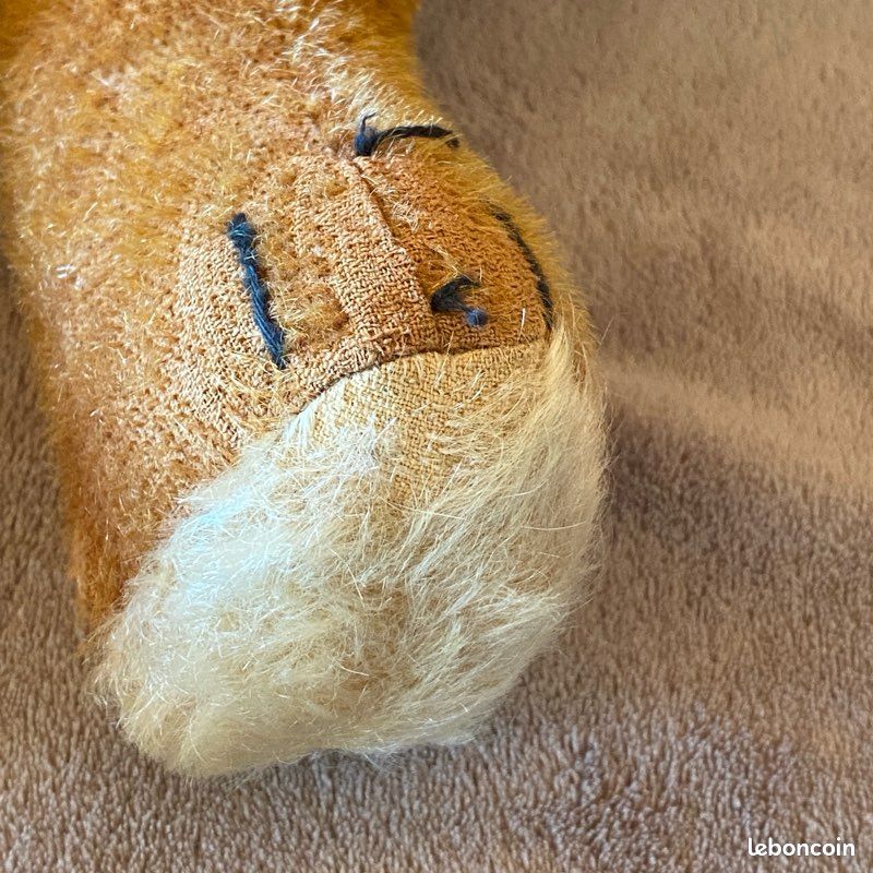 Vieux Ours En Peluche 40 Cm - Rembourrage Paille De Bois - Années 1950 - Vintage