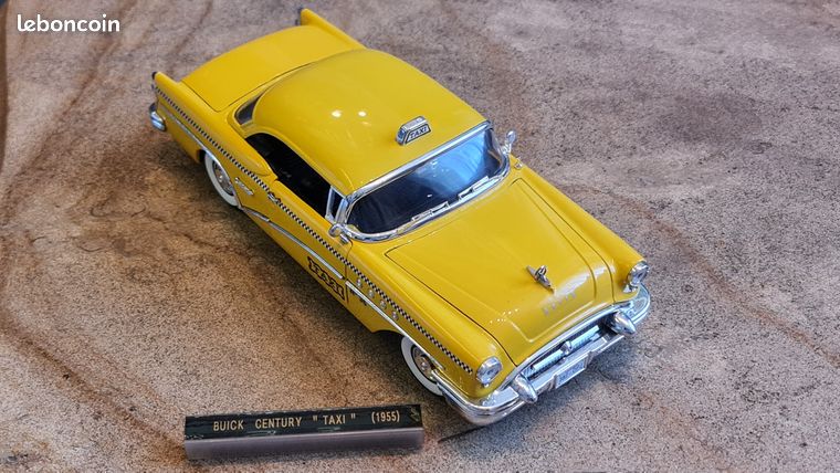 Miniature Buick Century Cabriolet Taxi Jaune 1955, échelle 1/18 MIRA - Pièce De Collection Occasion