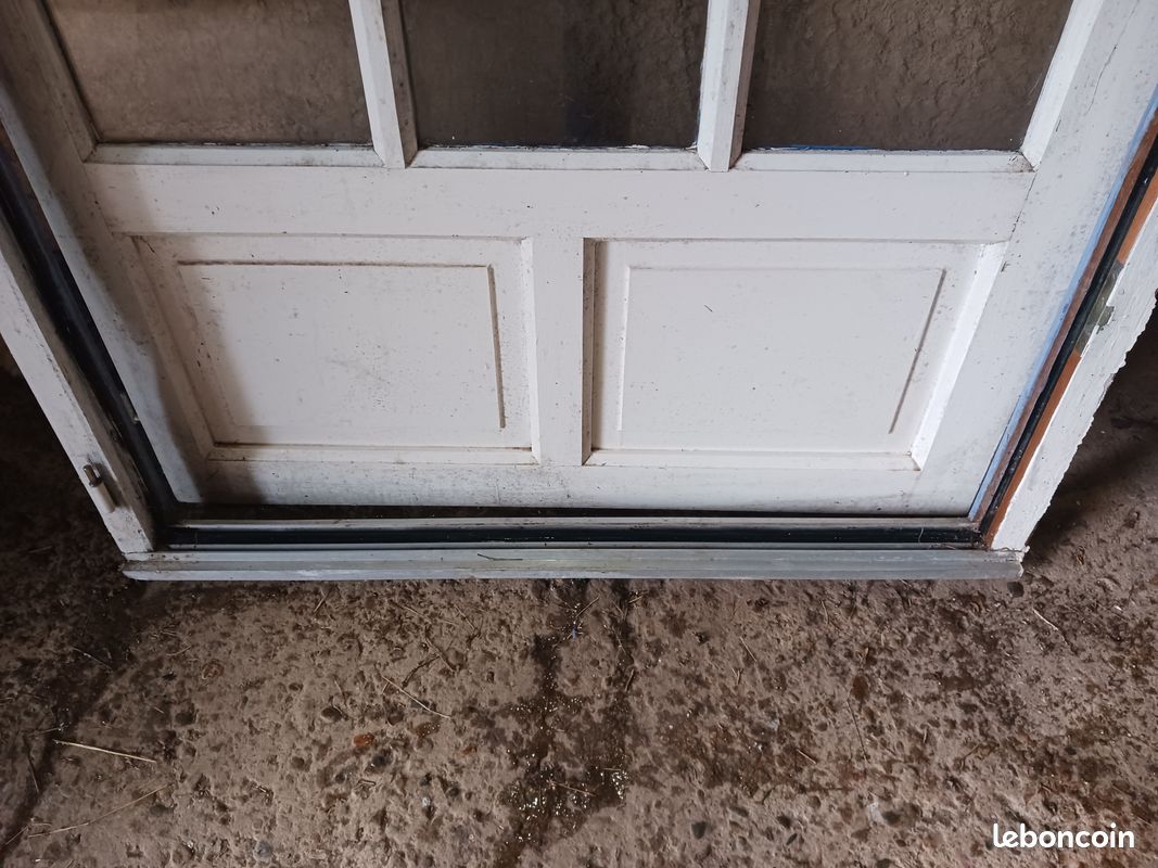Lapeyre porte fenêtre extérieur avec cadre 95 cm de large avec simple vitrage petits carreaux (image 4)