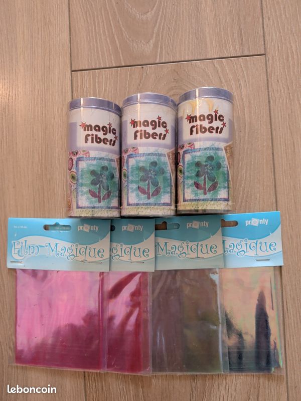 Lot loisirs créatifs : Magic Fibers + films magiques irisés (scrapbooking / DIY) (image 1)
