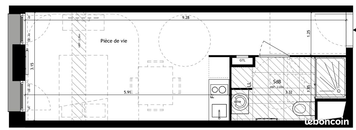 Appartement a louer villeneuve-d'ascq - 1 pièce(s) - 28 m2 - Surfyn