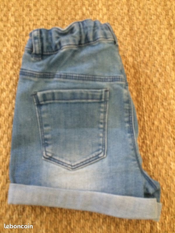 Vertbaudet Girls Blue Cotton Blend Hot Pants Shorts Size 10 Vertbaudet Girls Blue Cotton Blend Hot Pants Shorts Size 10