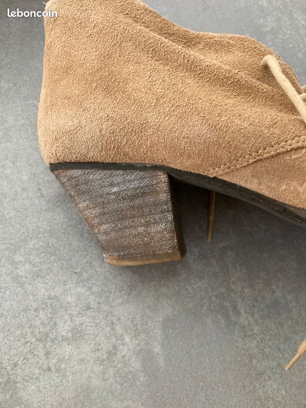 Bottines cuir beige pointure 38 (image 3)