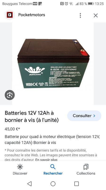 Batteries 12V 12Ah à bornier à vis (à l'unité)
