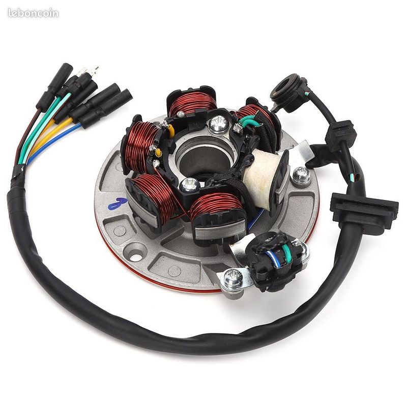 Plateau Allumage / Stator 2 Bobines 6 Fils Pour Quad Big Foot 110cc 125cc – Diamètre 115-139 Mm, Fixation 101 Mm