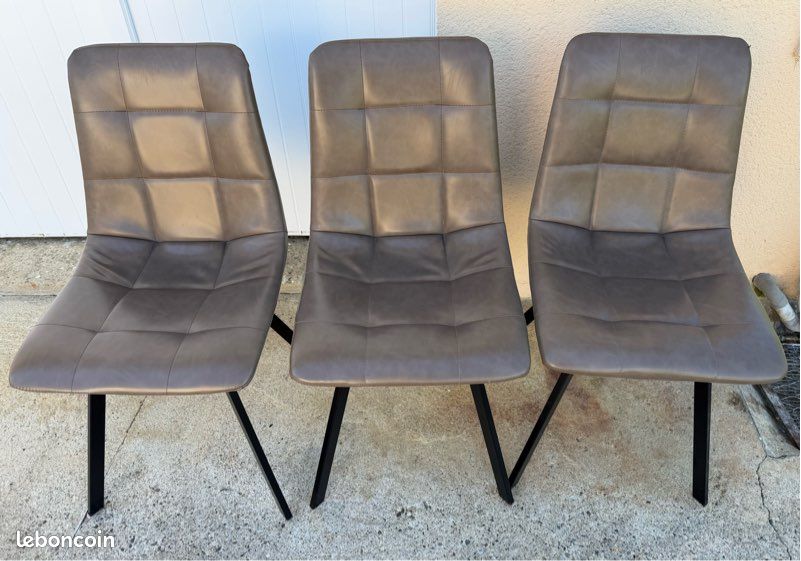 Lot de 3 chaises SAVINA - Couleur Taupe - BUT (image 1)