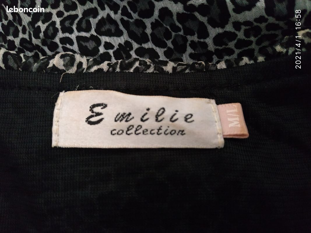 Très jolie blouse-tunique volanté, Imprimé animal, T.38/40, Emilie Collection (image 6)