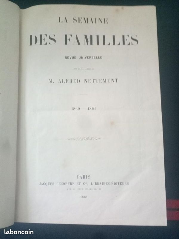 Livre ancien - reliure cuir - 1860 - 1861 - la semaine des familles (image 6)