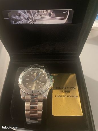 Montre Martyn Line Automatique - Cadran Blanc Motif Lin, édition Limitée COD.69 PT, Neuve Jamais Portée