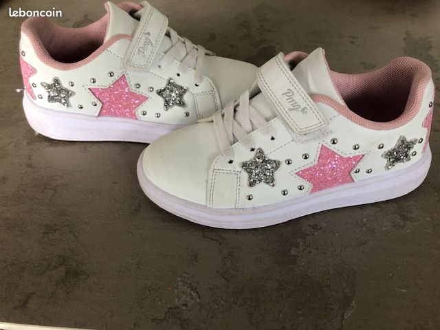 Baskets montantes à paillettes zippées rose bébé fille | La Halle