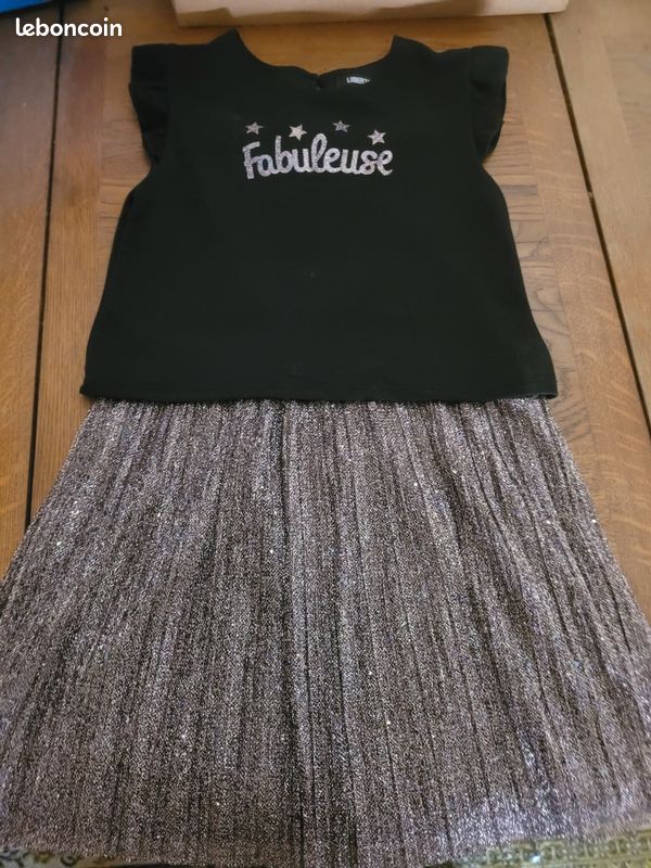 Robe fille noir et doré (image 1)