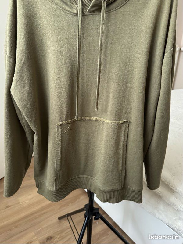 Sweat à capuche femme kaki Zara taille S Vêtements