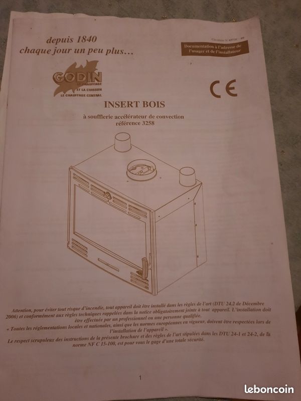 Insert bois godin référence 3258. 10,5KW (image 7)
