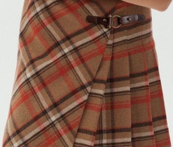 Jupe Écossaise Marron C&A Taille 38 - Plissée, Occasion Très Bon État