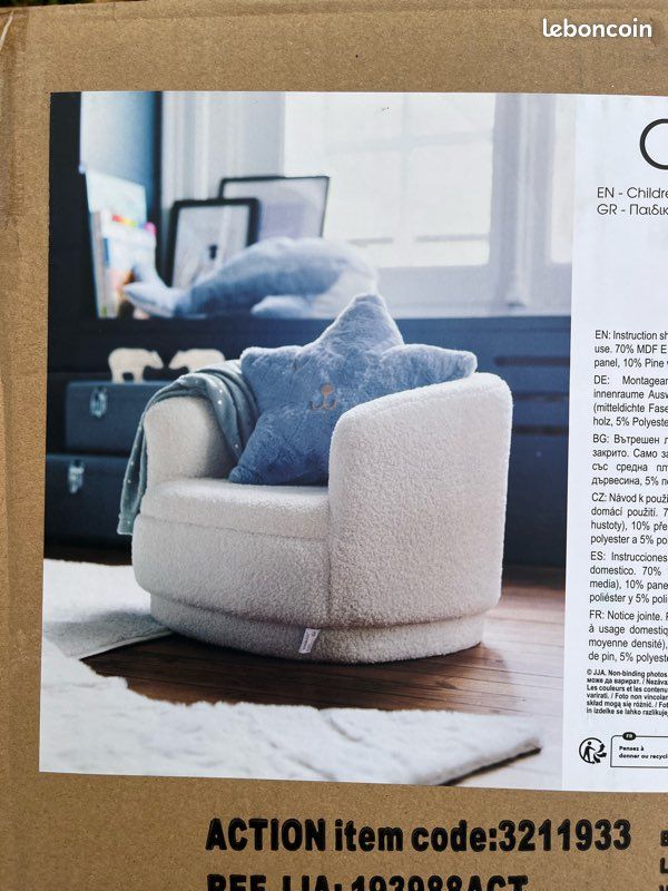 Fauteuil enfant doux et confortable – style moderne 🤍 (image 3)