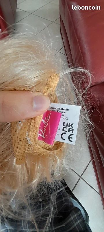 Perruque Barbie blonde mèche rose (image 3)