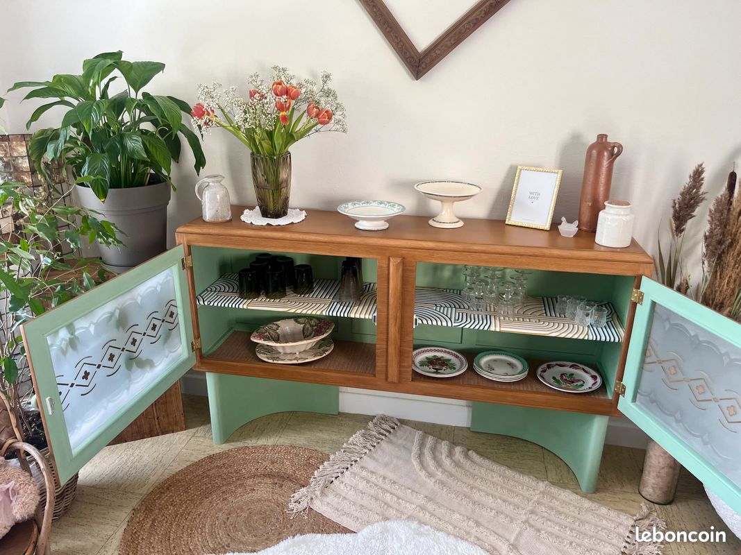 🌺🌸 Mobiliers Uniques - Enfilade, buffet bas "MADO" vintage - Art déco (image 8)