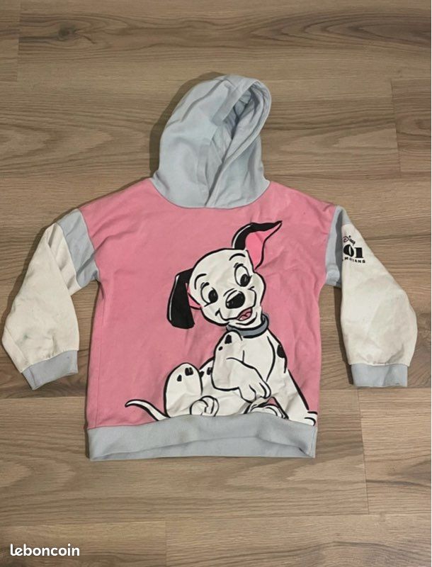 Pull Fille DKNY Rose/gris Avec Capuche, Taille 7 Ans, Neuf étiqueté
