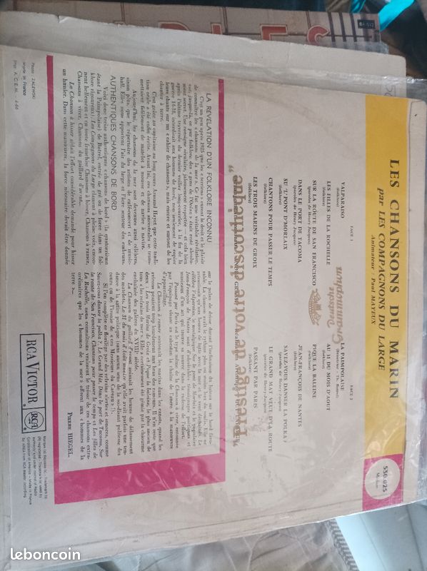 Vinyl 33 T les chansons du marin (image 2)