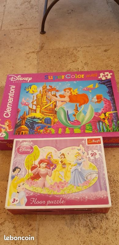 2 puzzles grosses pièces à partir de 3 ans princesses disney (image 1)