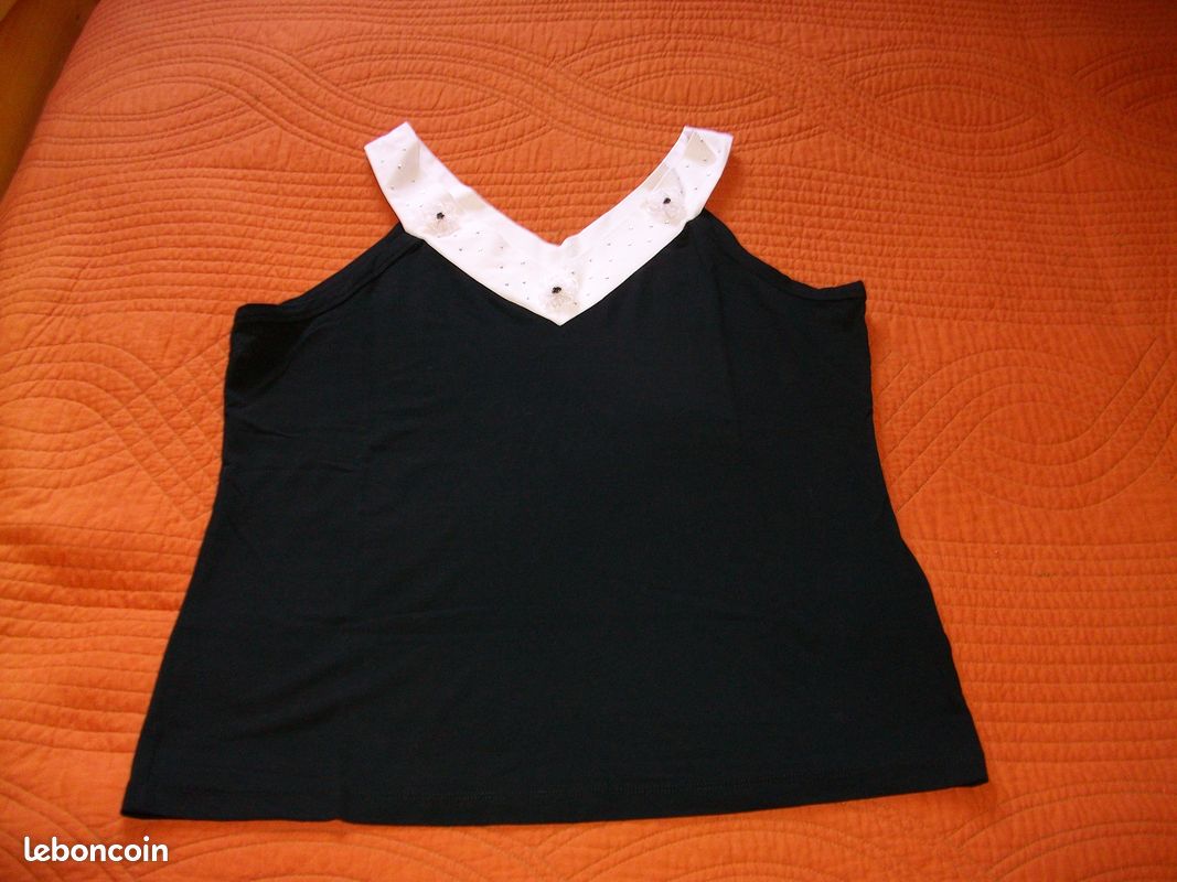 Débardeur noir et blanc Taille L Marque C&A Vêtements