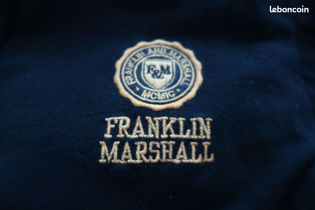 FRANKLIN MARSHALL Polo Manches Longues Brodé Taille Small Regular Fit Noir Jaune (image 3)