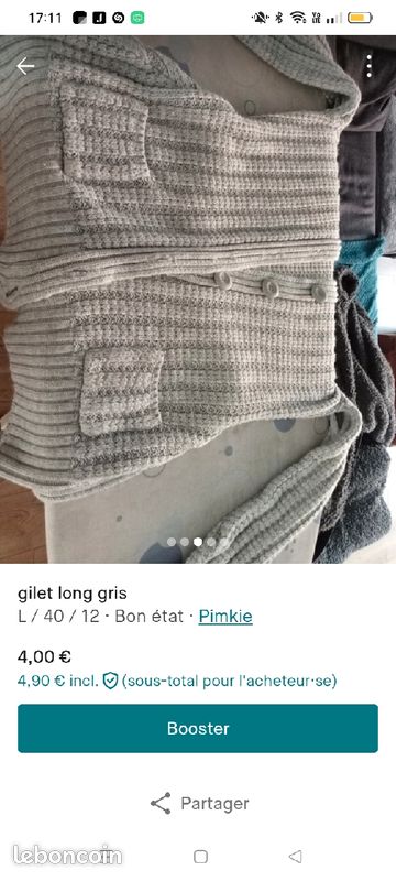 Gilet long gris (image 4)