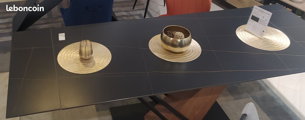 Pack Prestige : Table Céramique Extensible 160(220) x 90 cm GENESE + 6 Chaises ALAN pour 1 de plus (image 4)