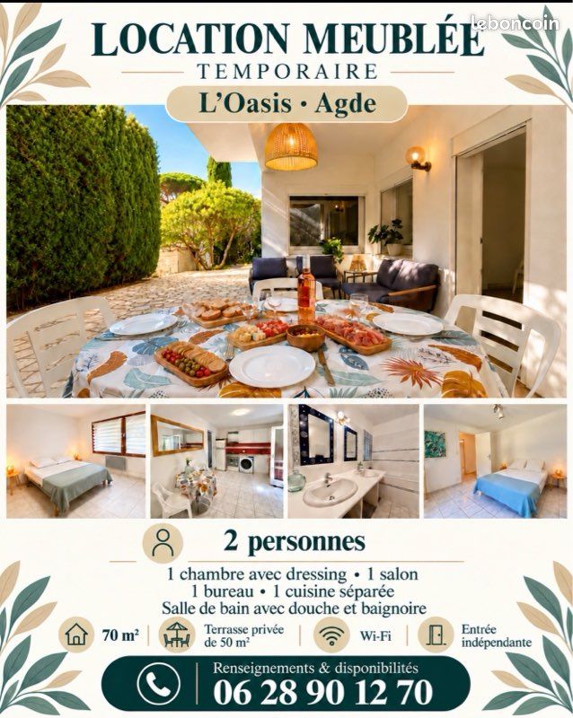 Appartement 3 pièces 65 m² · à Agde · 65 m² · 828 €/mois