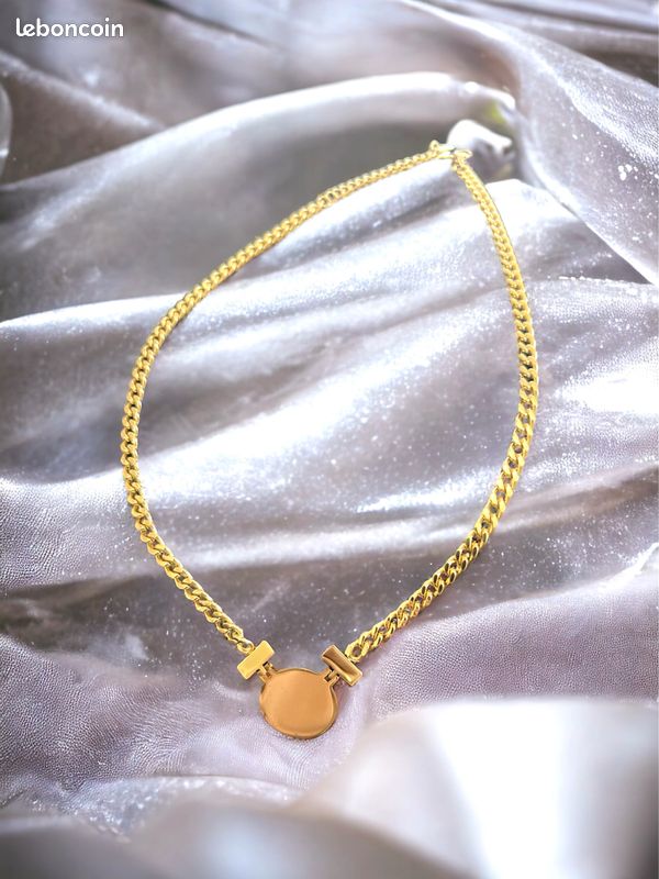 Collier piece coq strass en acier authentique (image 3)