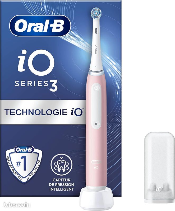 Oral-B iO 3N Brosse à Dents Électrique, Rose, Brossette Ronde, Micro-Vibrations Douces, 3 Modes de (image 1)