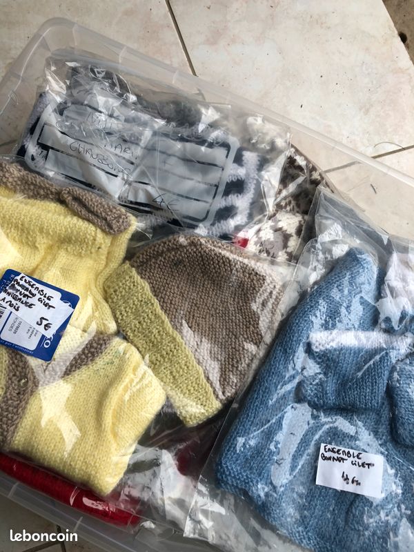 Joli layette tricoté main Neuf (image 1)