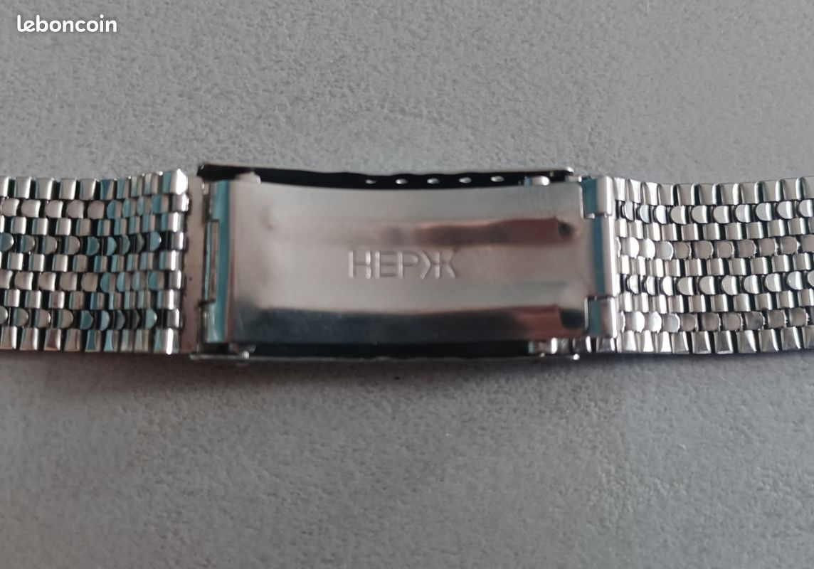 Bracelet De Montre Vintage Topps - Élastique Stretch Argenté, Largeur 14mm, Pour Homme