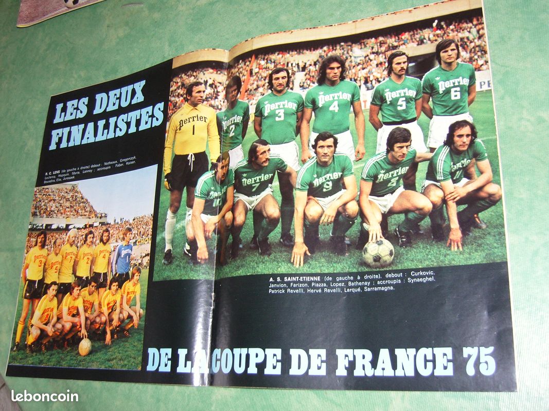MIROIR DU FOOTBALL n° 242 de 1975 + FINALE ASSE LENS 2-0 4ème DOUBLE