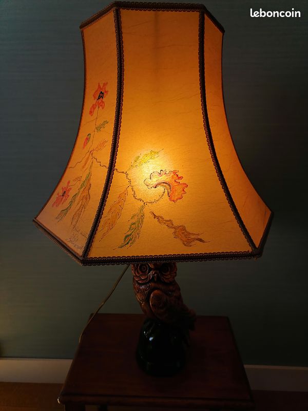 Lampe et abat jour ancien (image 4)