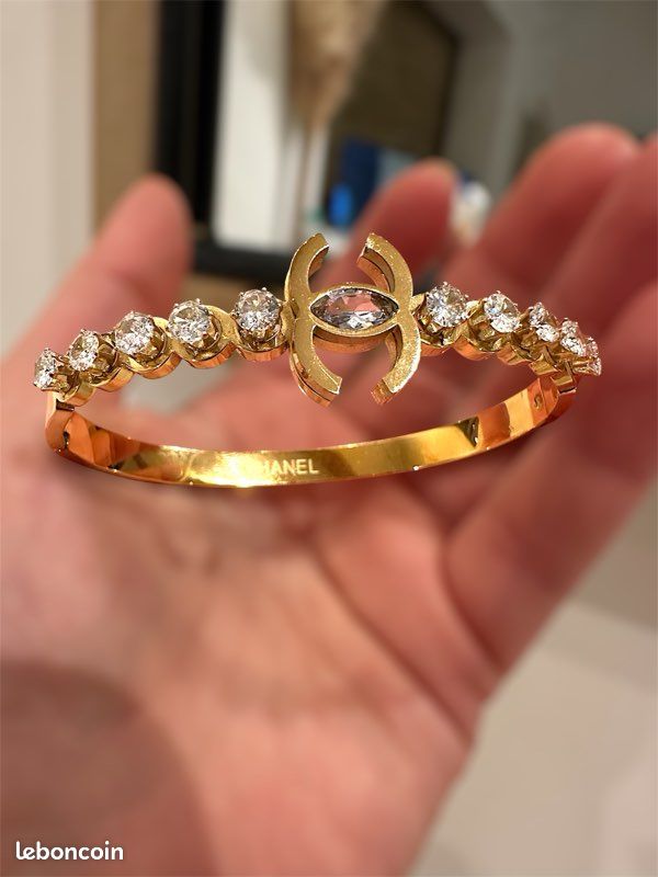 Bracelet Réglable Or & Cristaux - Style Vintage élégant - Bijou Fantaisie Femme - État Impeccable