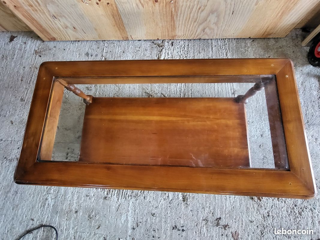 Table basse en verre et merisier (image 2)