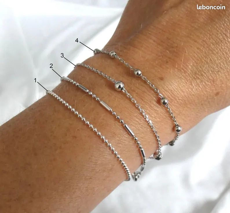 Bracelet Chaîne Ancien En Argent Massif – 18 Cm – Bijou Vintage De 1927